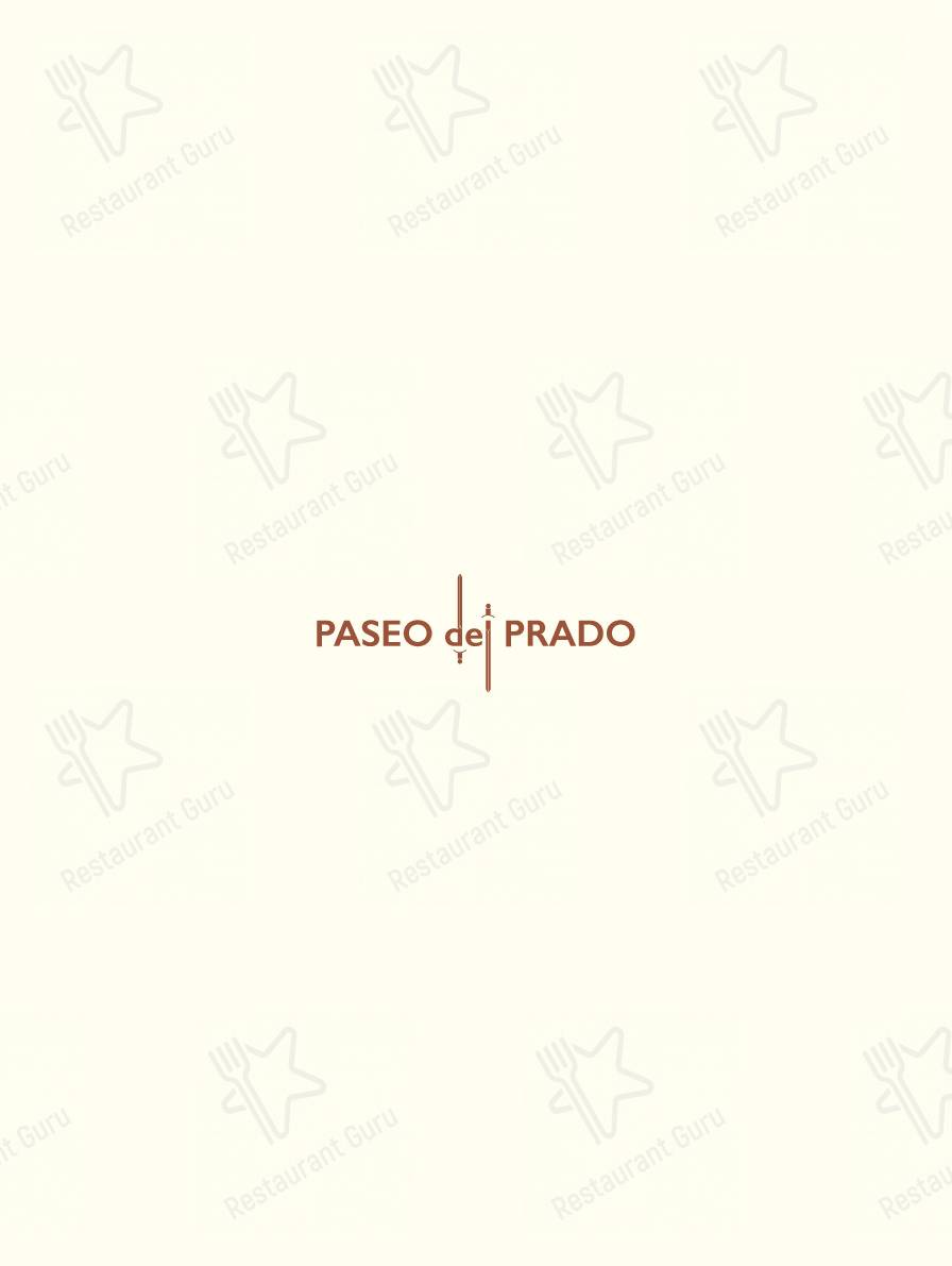 Меню Paseo del Prado - блюда и напитки