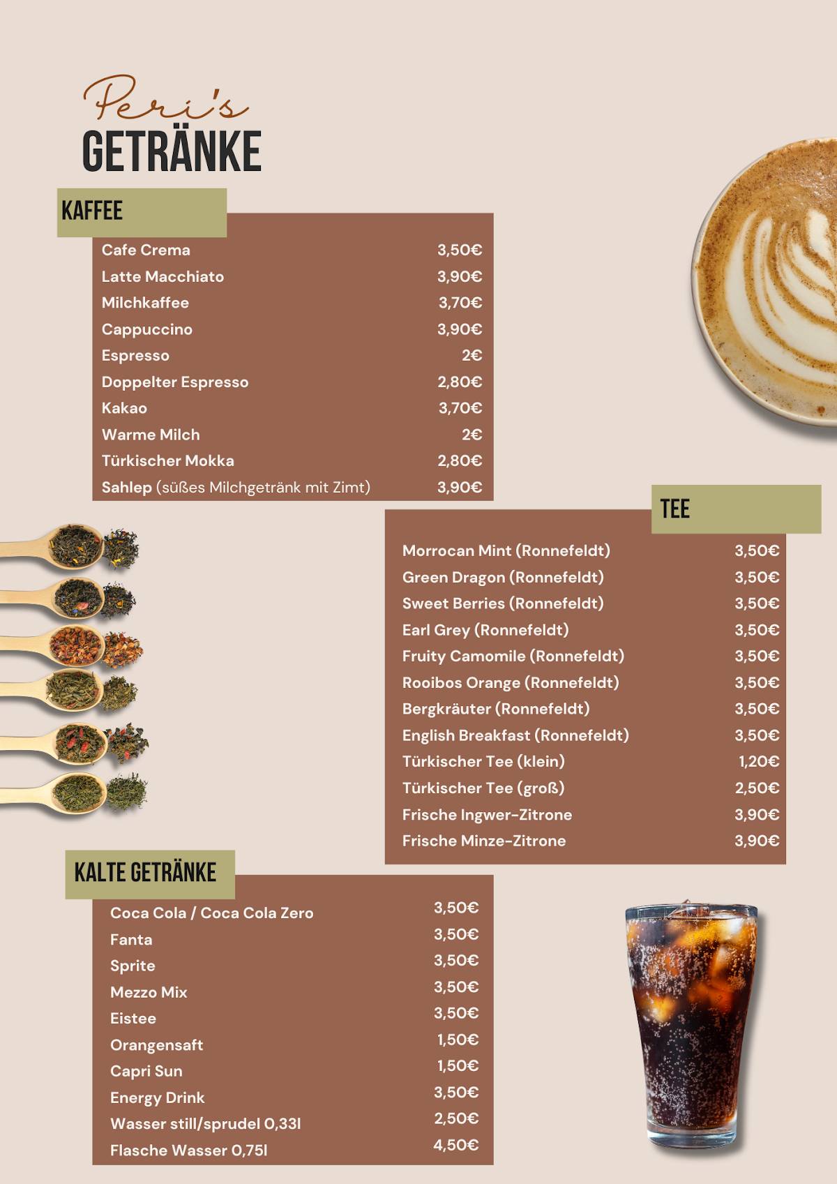 Peri's Cafe меню