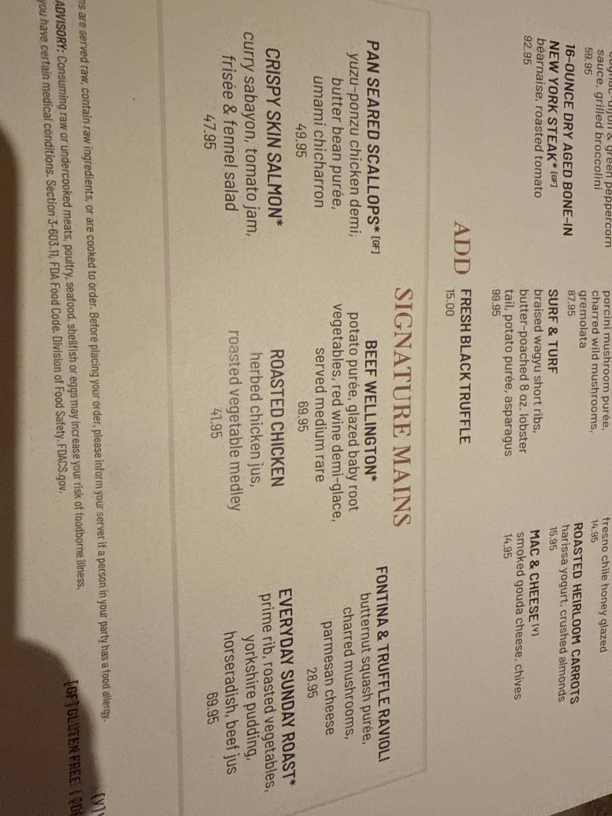 Ramsay's Kitchen Reno at The ROW меню