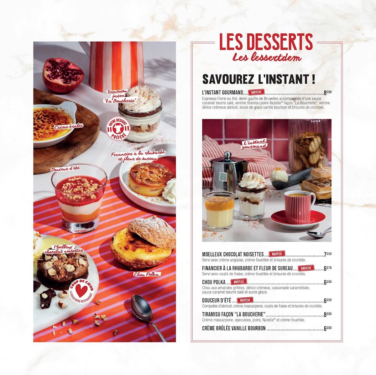 Restaurant La Boucherie меню