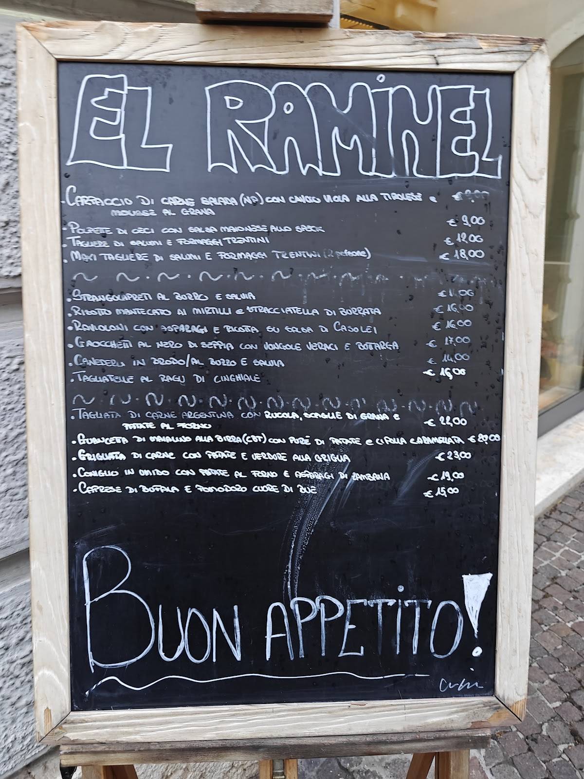 Ristorante Pizzeria El Raminel меню