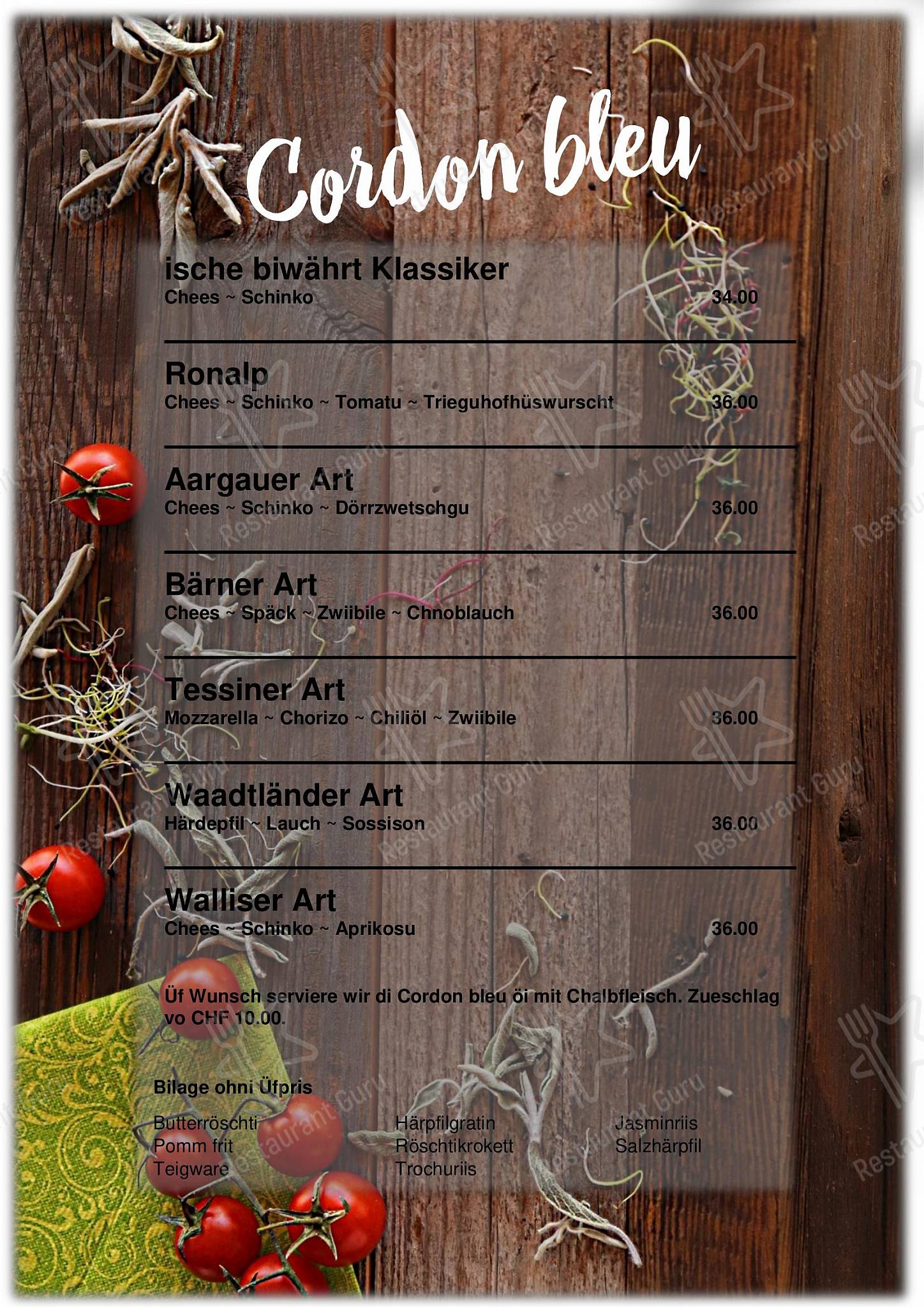 Restaurant Ronalp в Бюрхене - Wine Menu