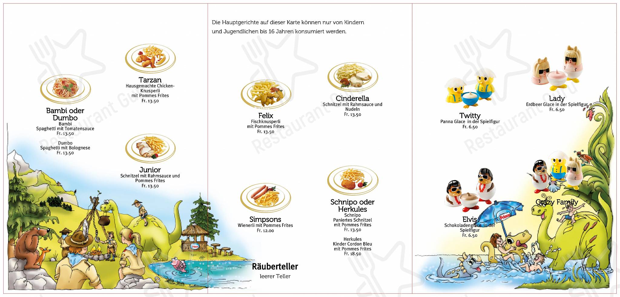 Wine Menu ресторана Restaurant Ronalp