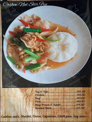 Thai Blue меню