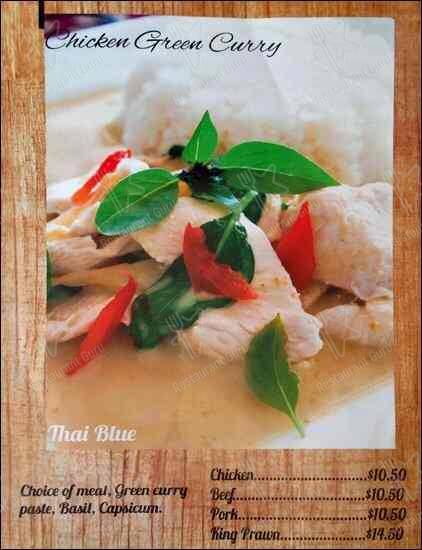 Thai Blue меню