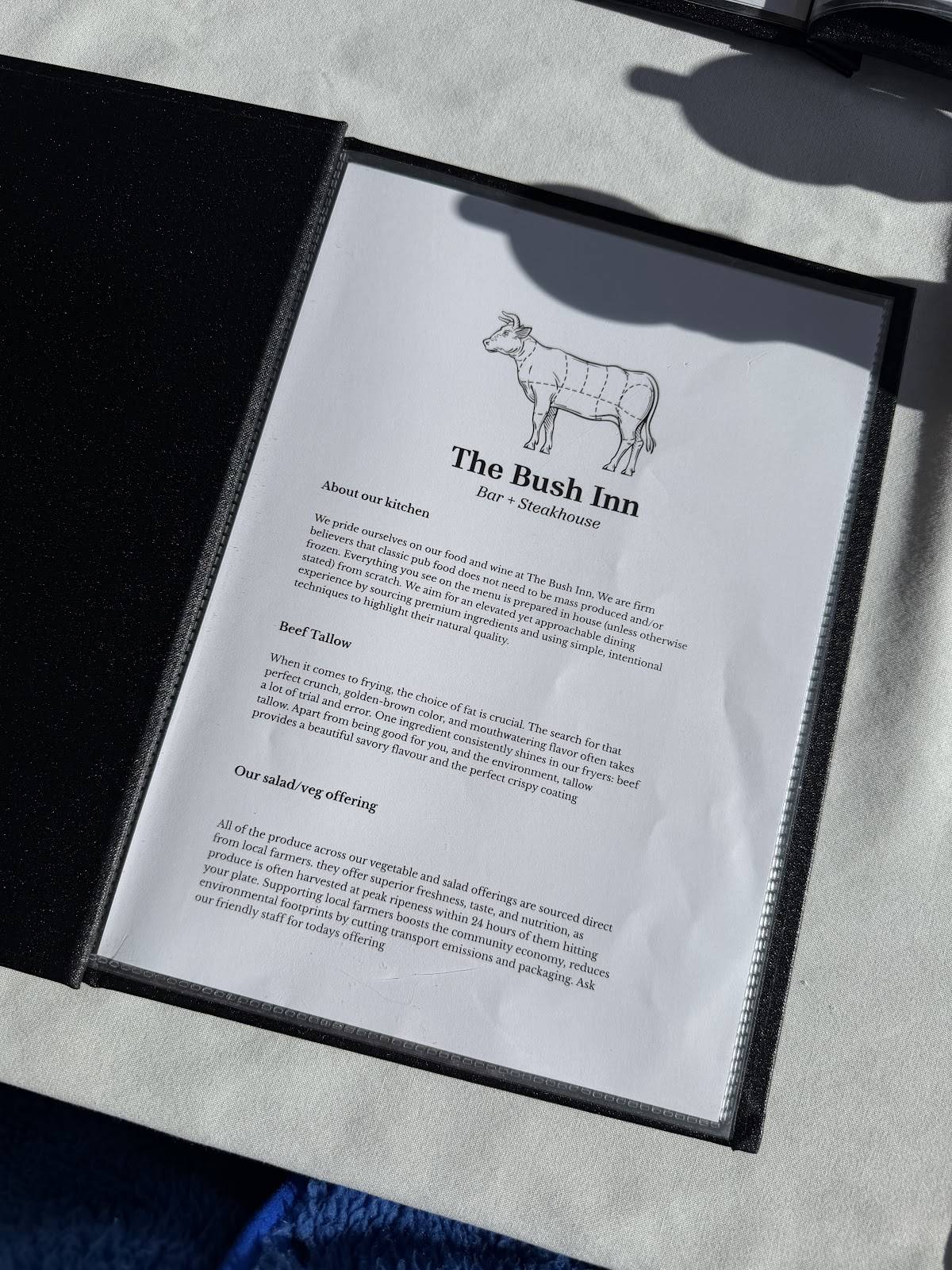 The Bush Inn меню