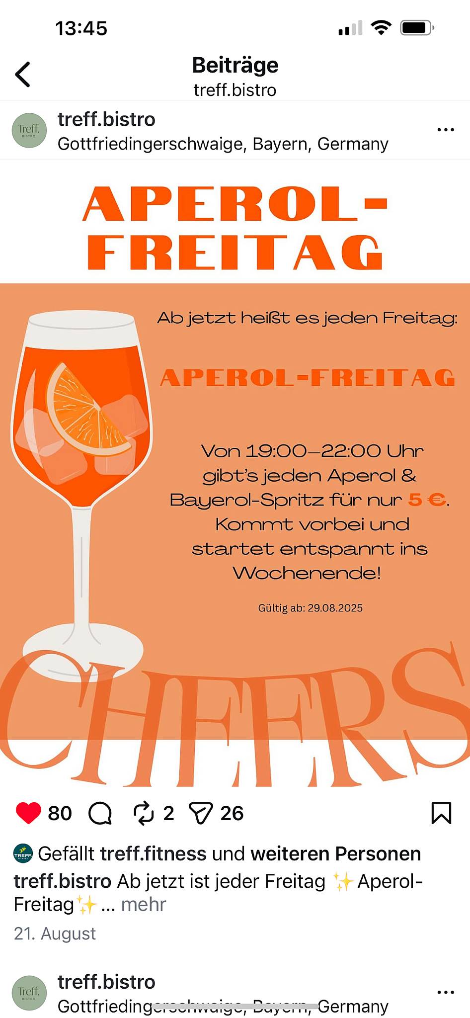 Treff.bistro меню