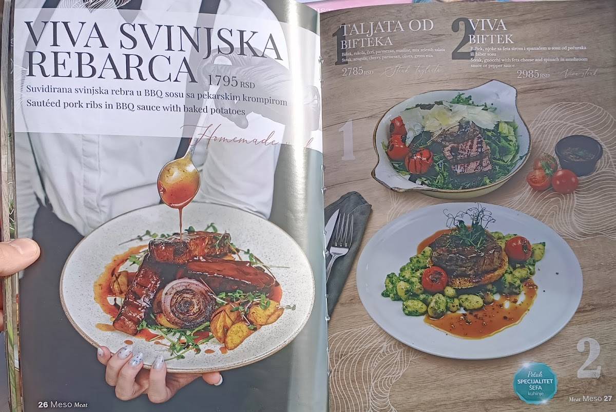 Restaurant Viva меню
