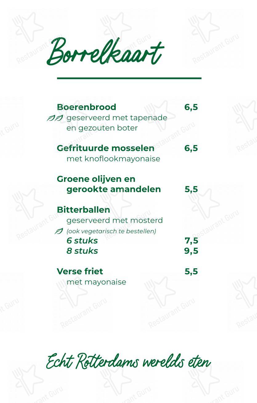 Restaurant Zed в Роттердаме - 菜单
