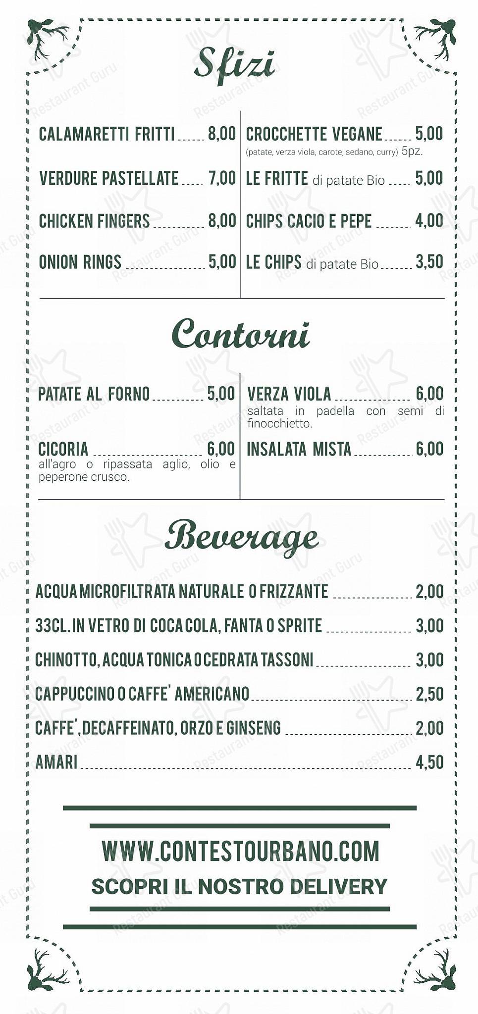 OUR MENU ресторана Contesto Urbano в Риме
