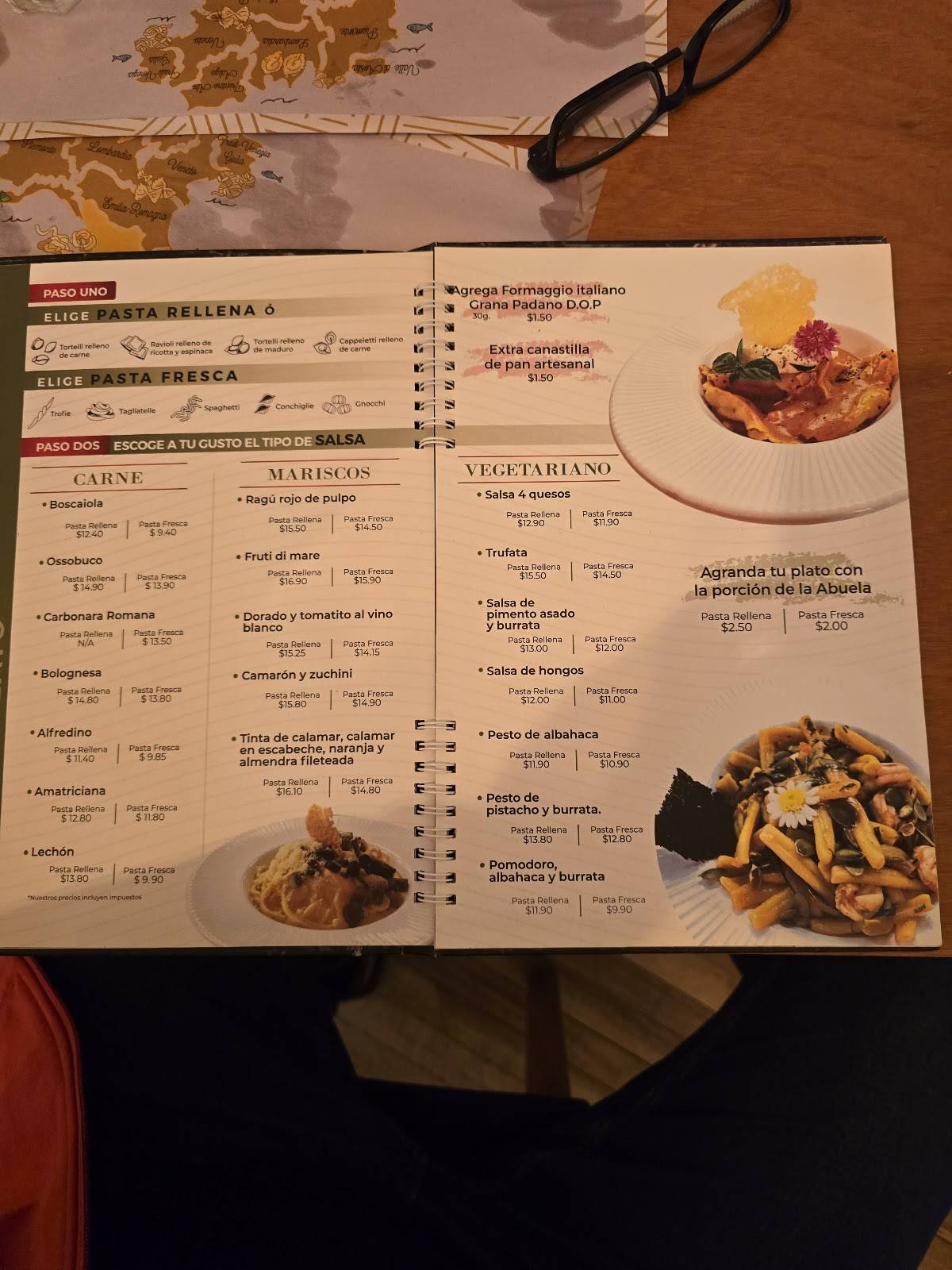 tPasta меню