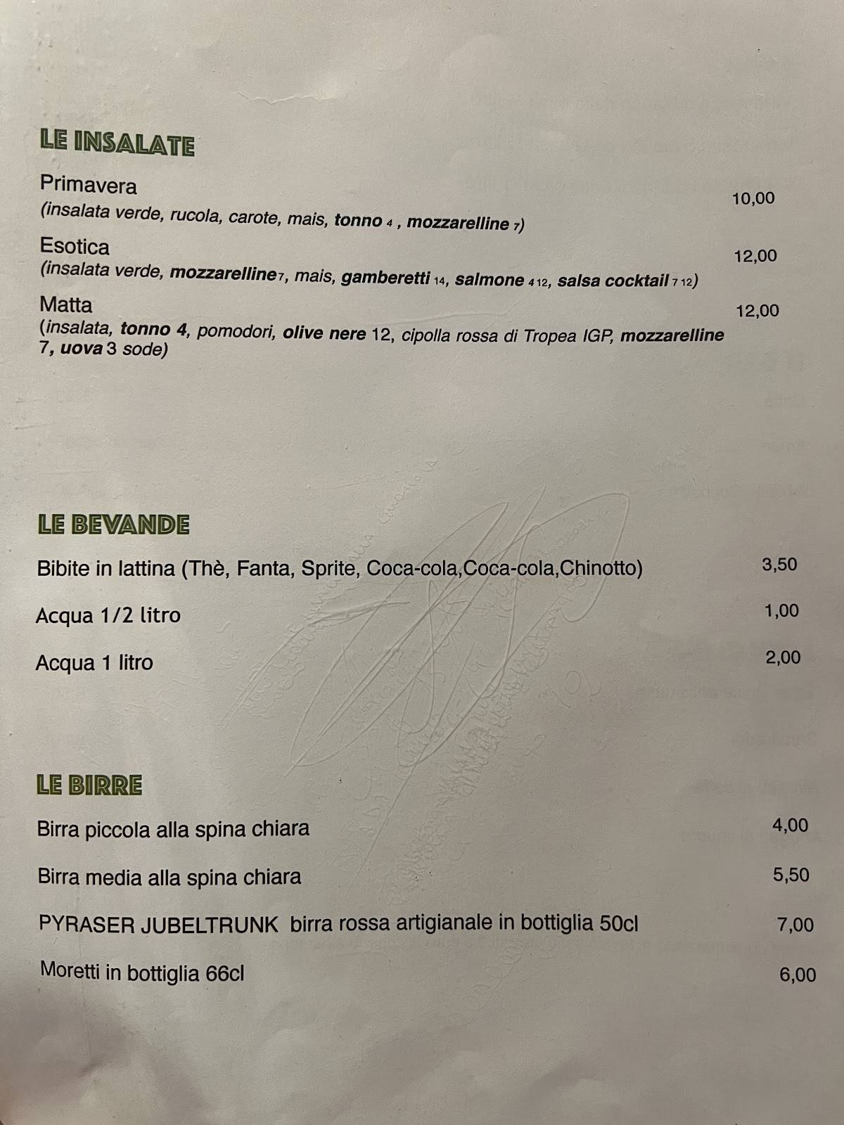 Pizzeria D'Este меню