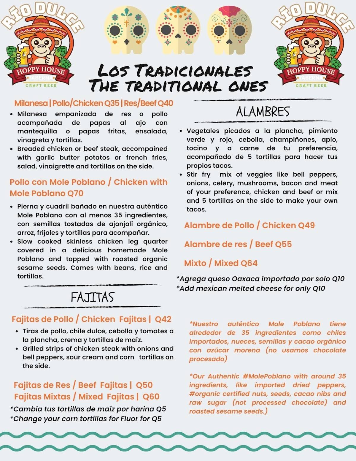 Hoppy House Taberna Río Dulce меню