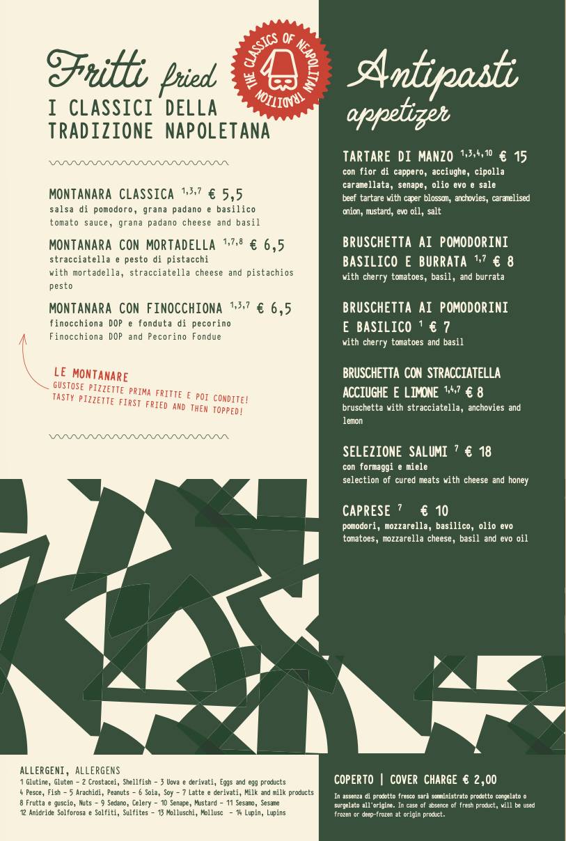 Rione Restaurant Roma меню