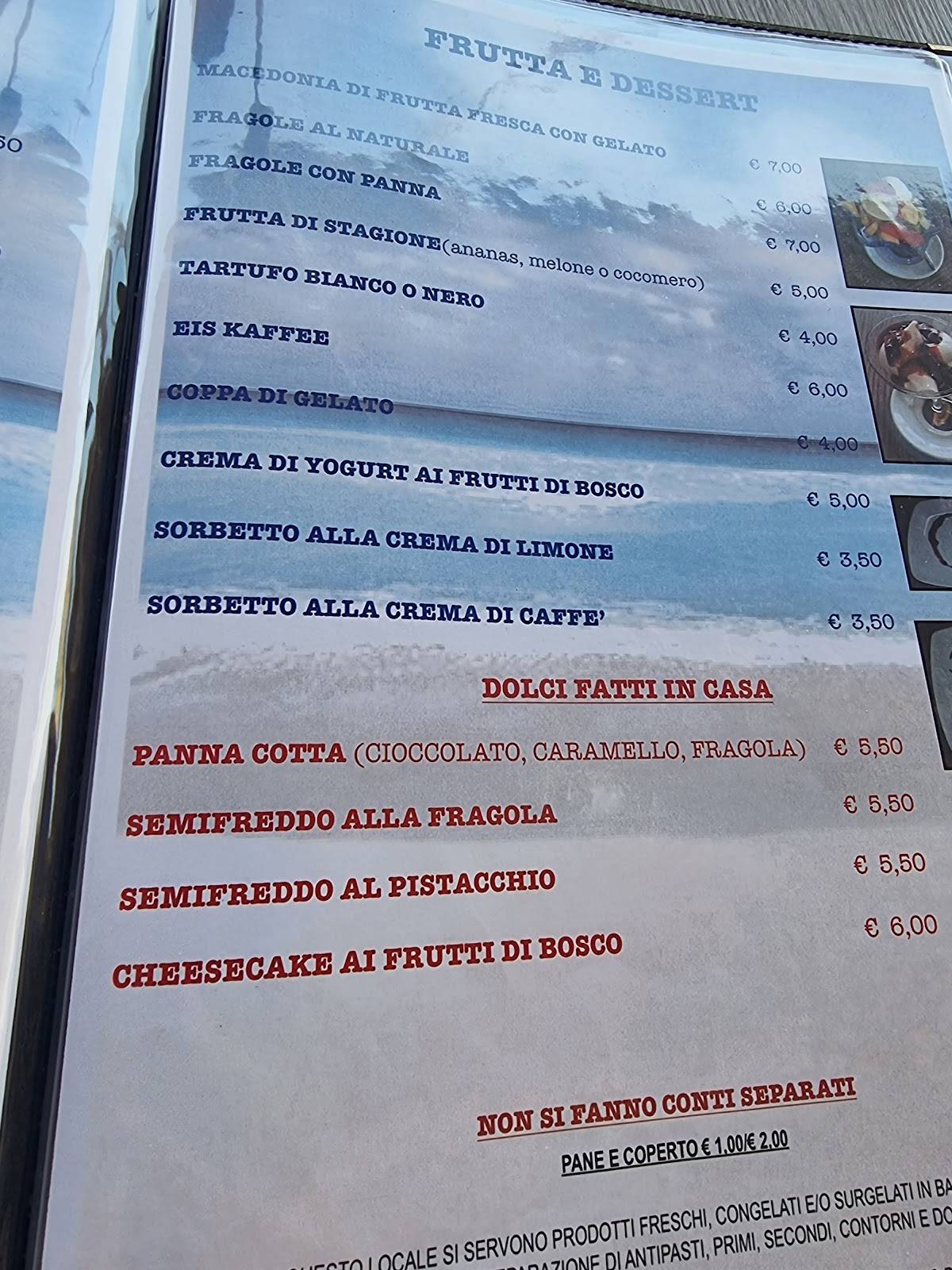 Ristorante Bar Embassy - Riccione Zona Spiaggia меню