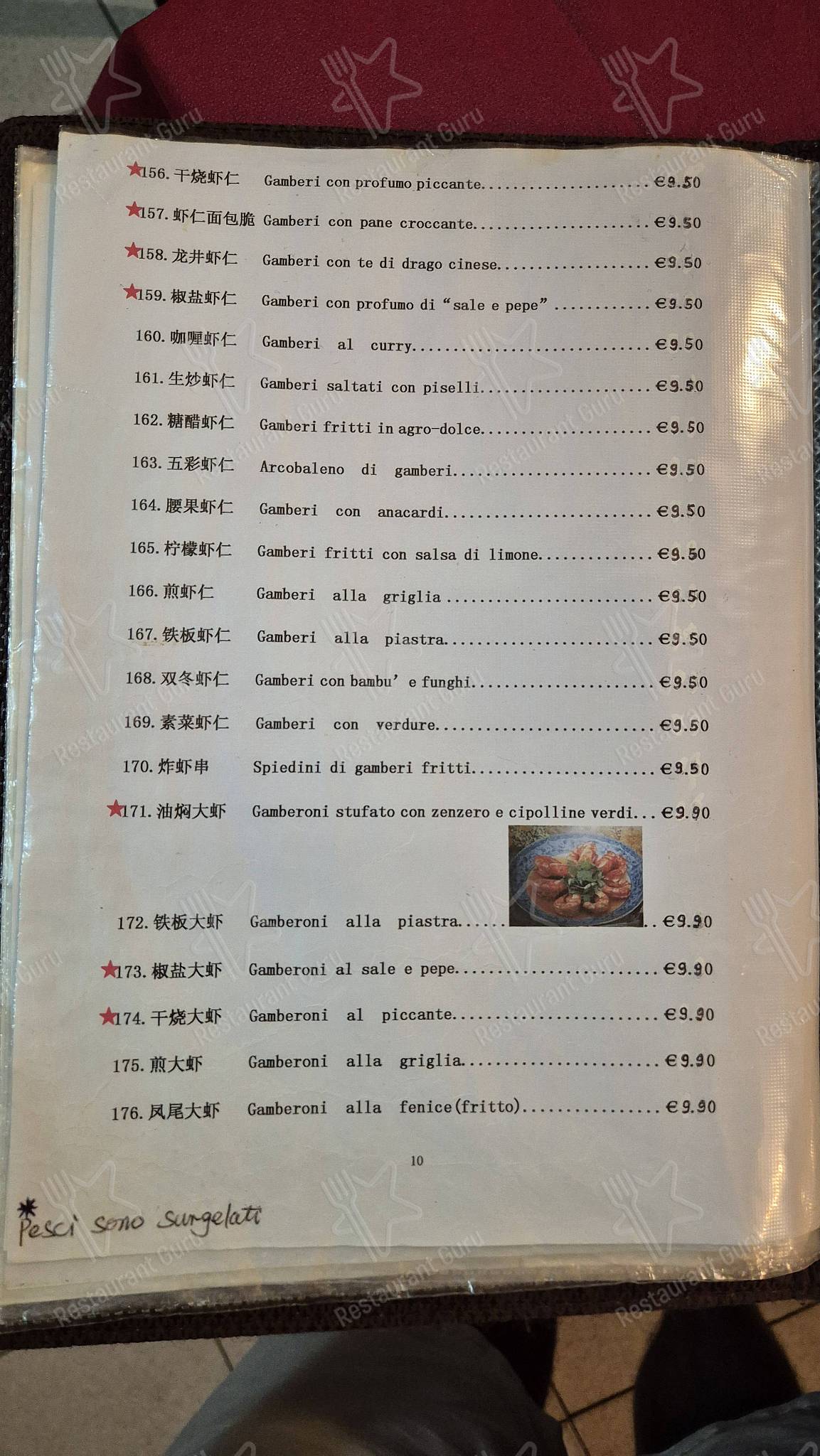 Меню Ristorante Celebrity - еда и напитки