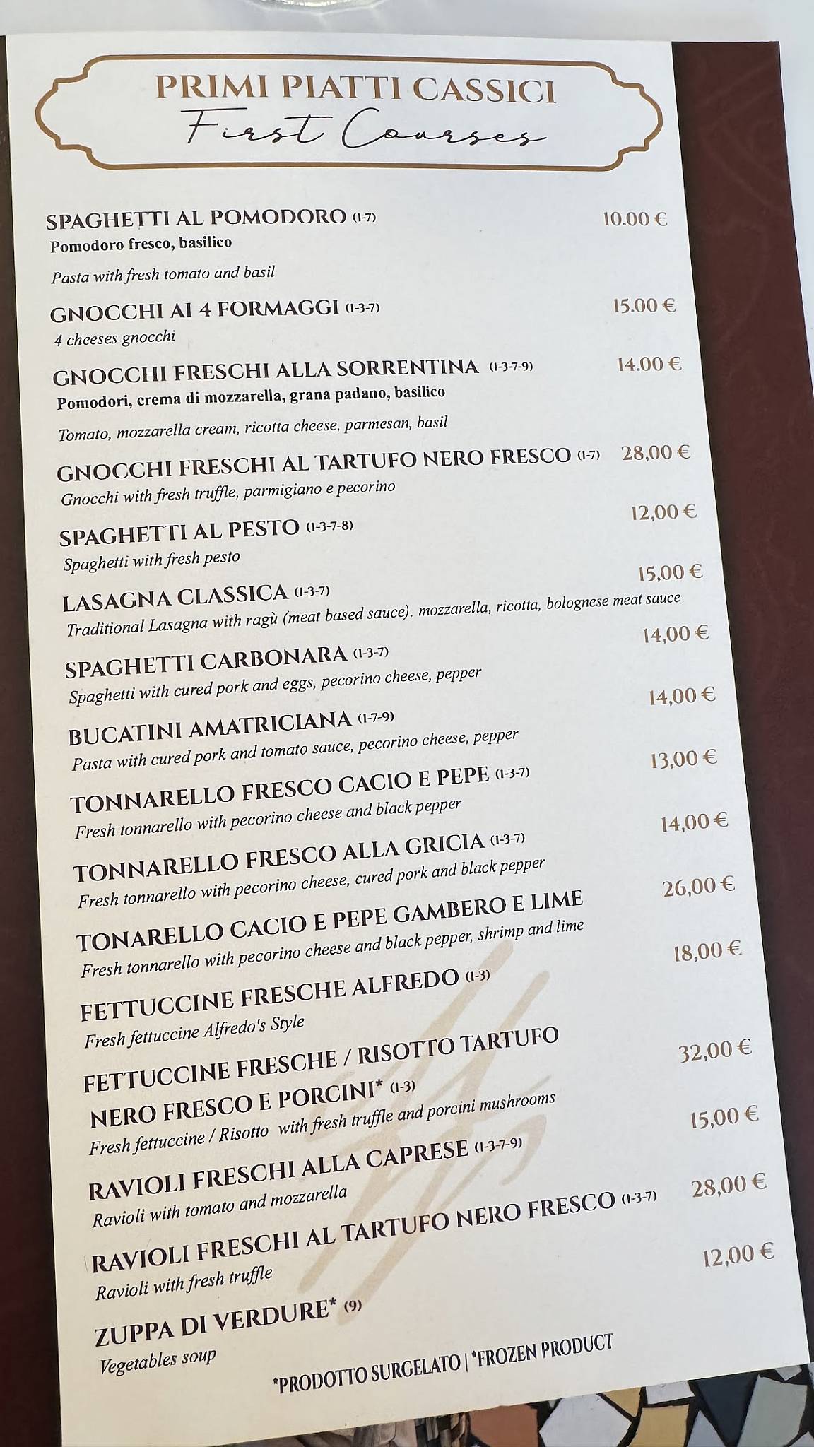 Ristorante Pizzeria Mercede меню