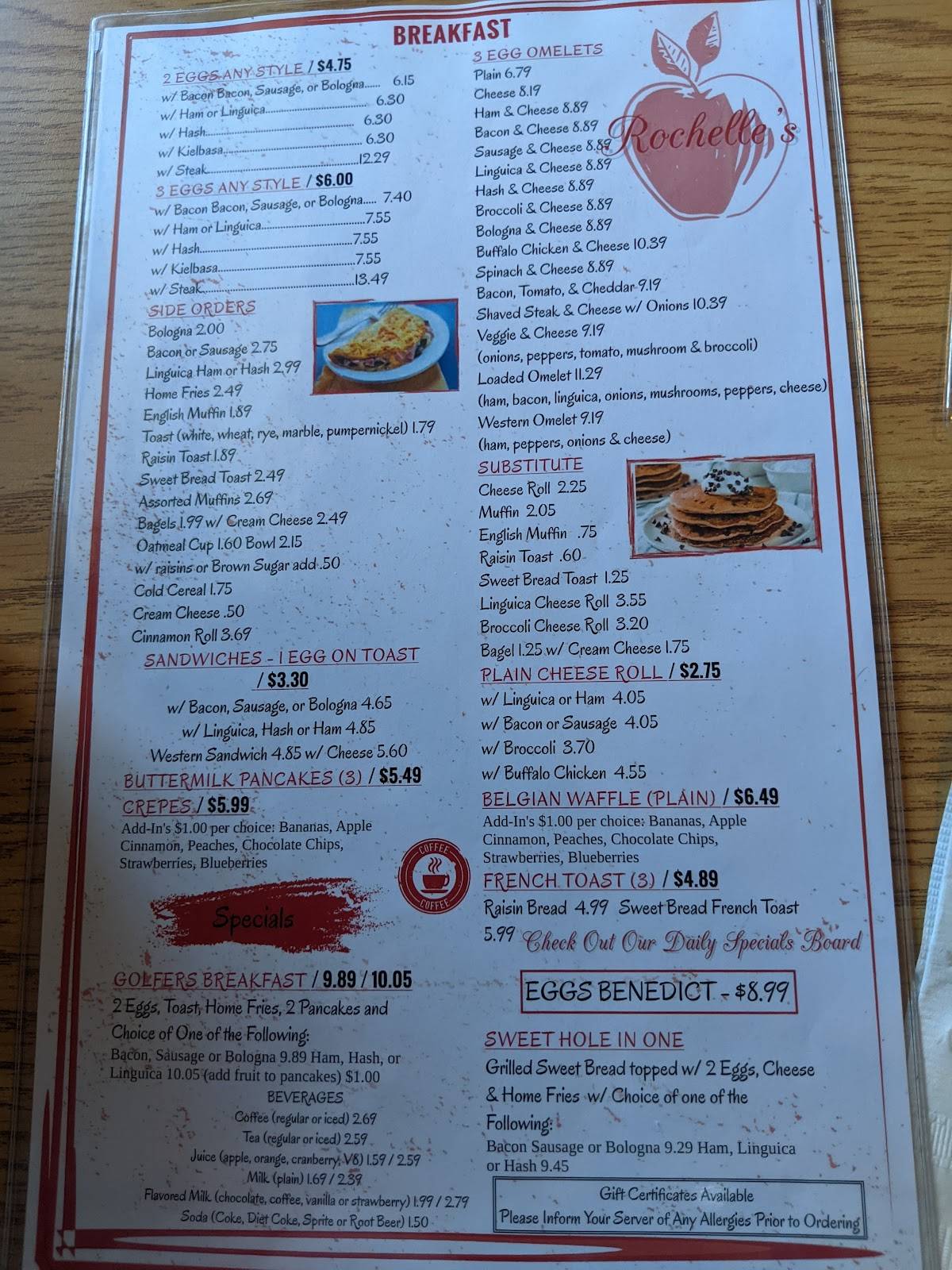 Rochelle's Restaurant меню