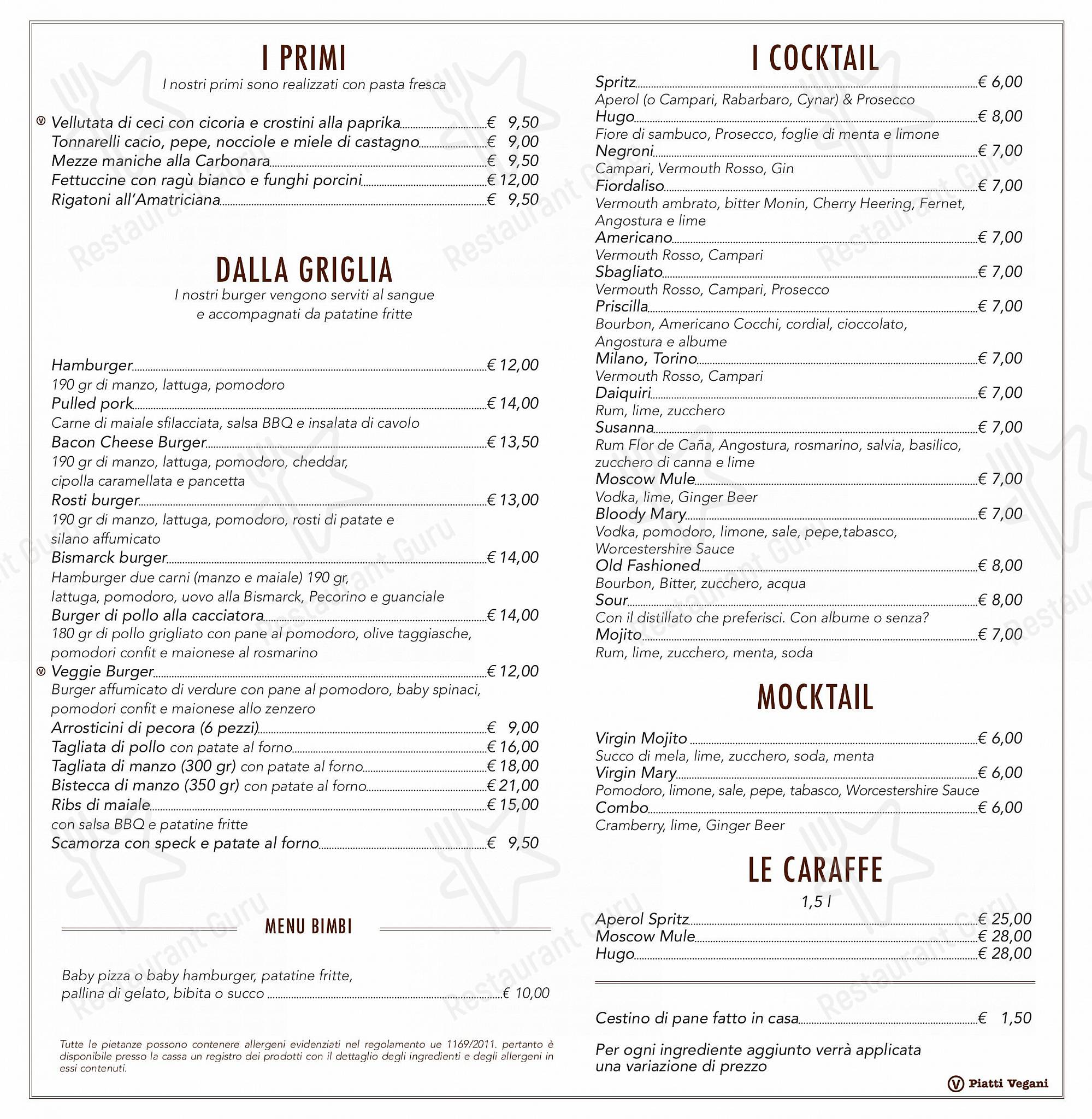 Rosti al Pigneto в Риме - Takeaway Menu