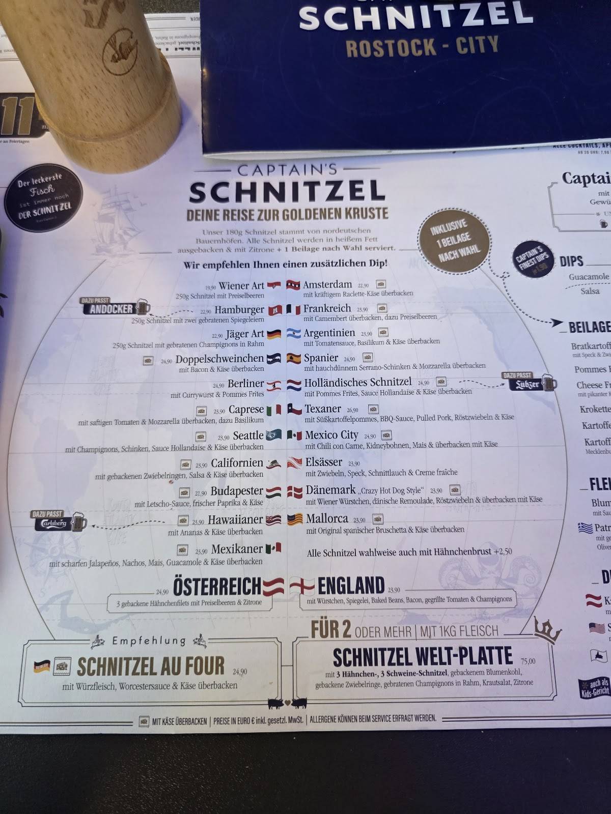 Captain's Schnitzel Rostock-Stadt меню