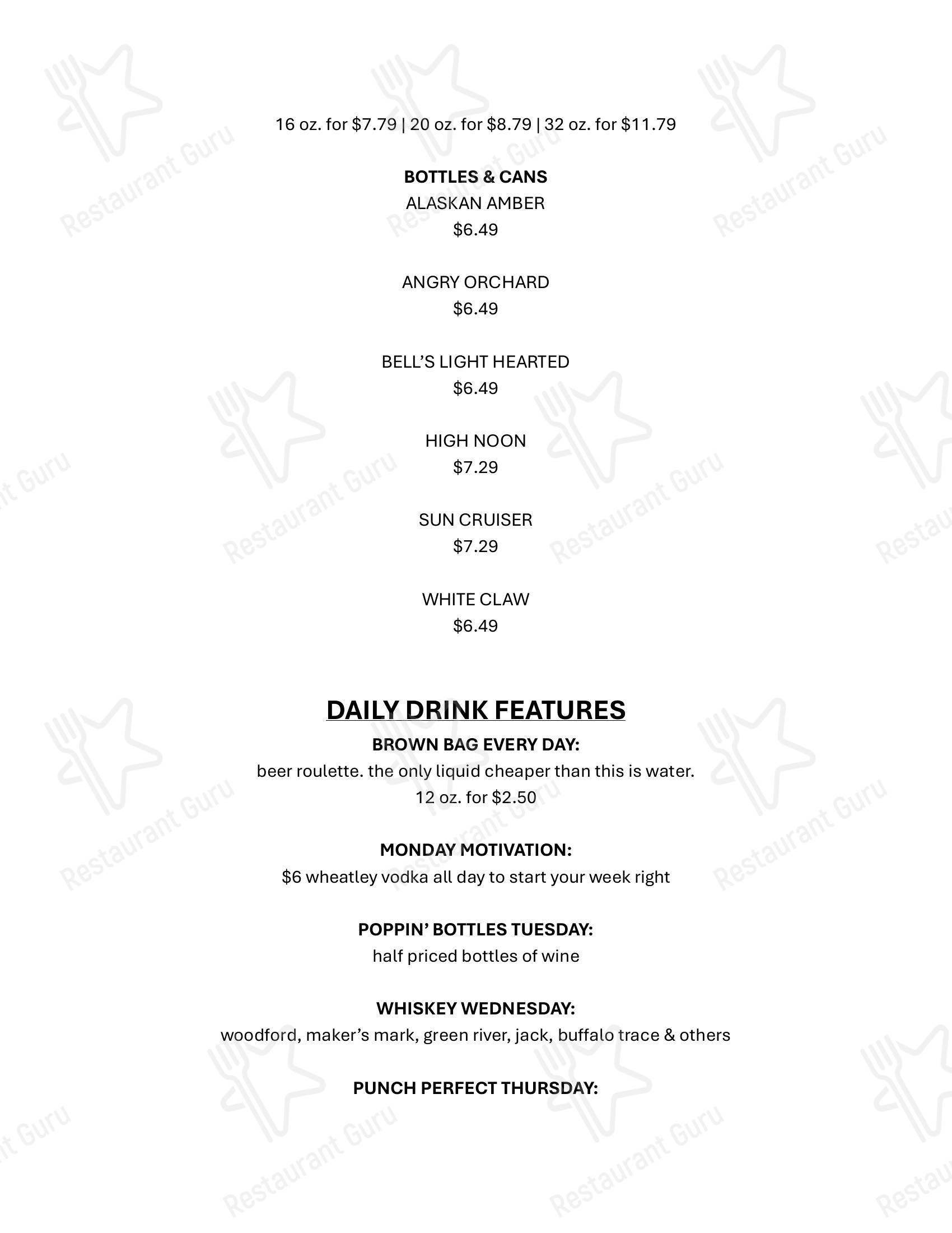 Rusty Bucket Restaurant and Tavern в Нортвилле - Dinner Menu