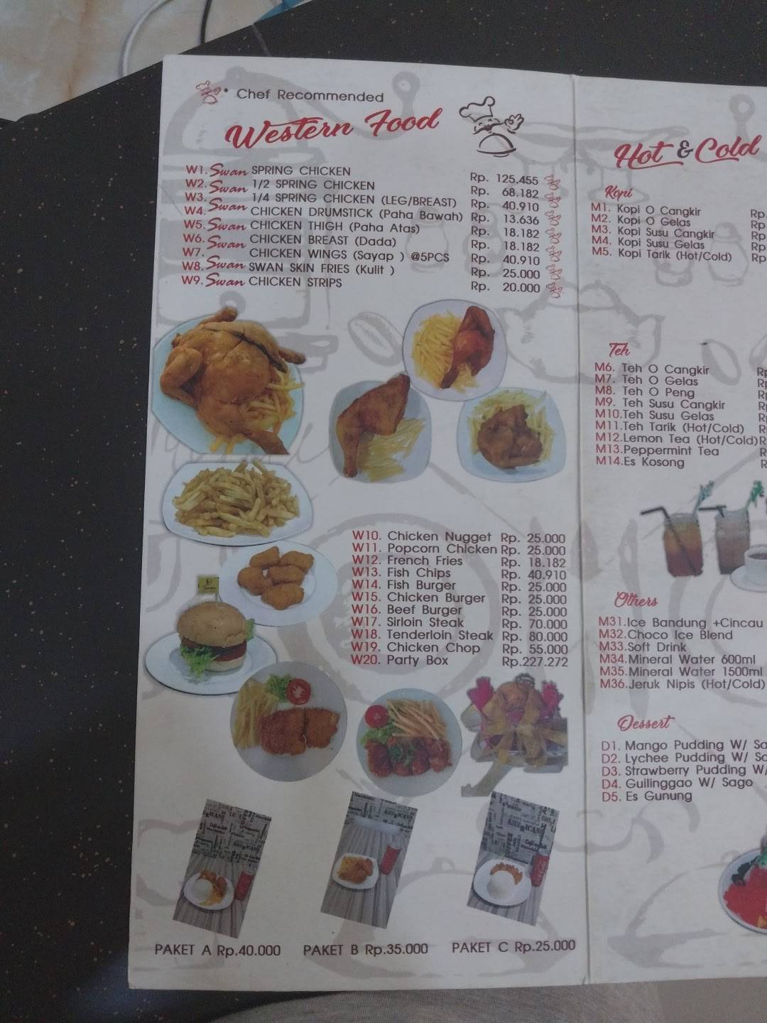 SWAN Spring Chicken меню
