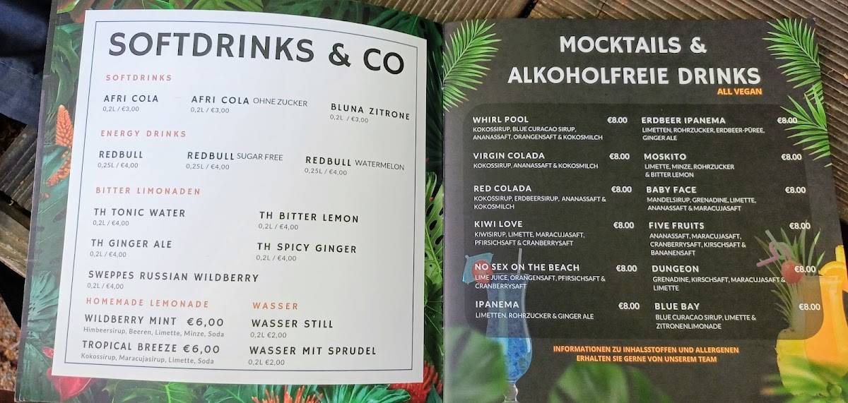 Samba Cocktailbar меню
