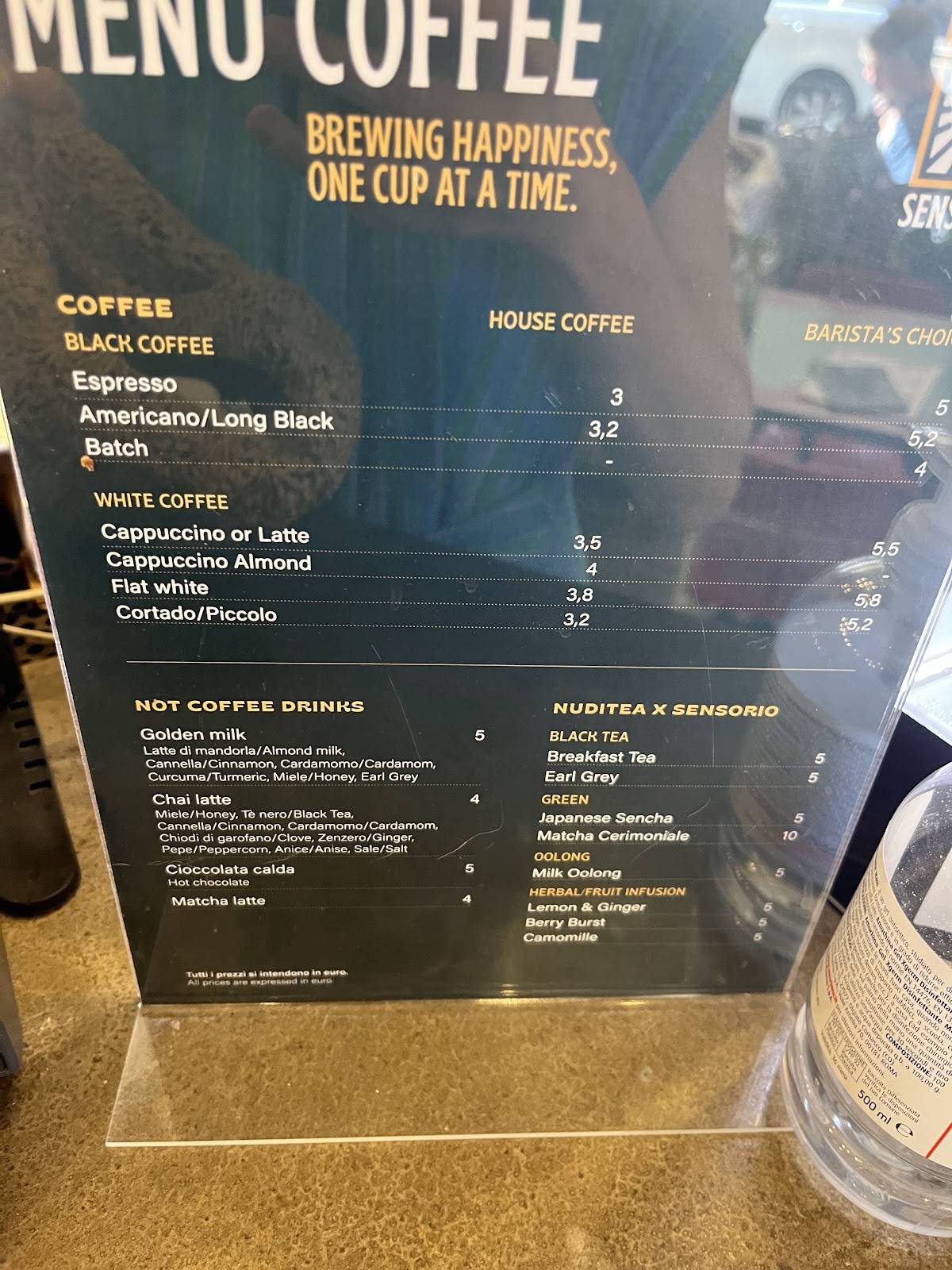 Sensorio Coffee Lab меню