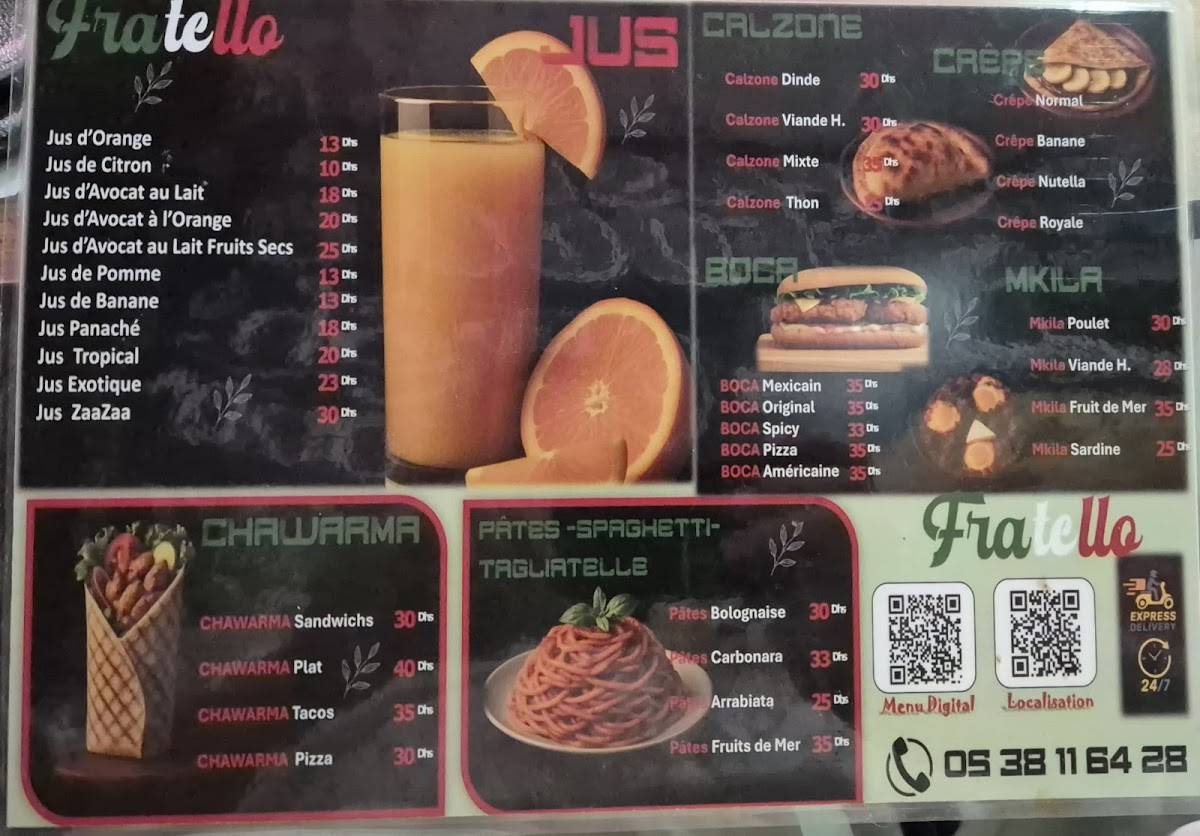 Snack FRATELO меню