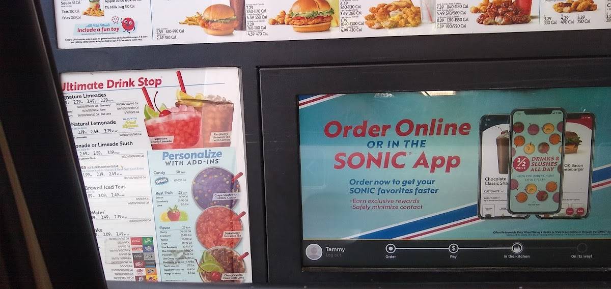 Sonic Drive-In меню