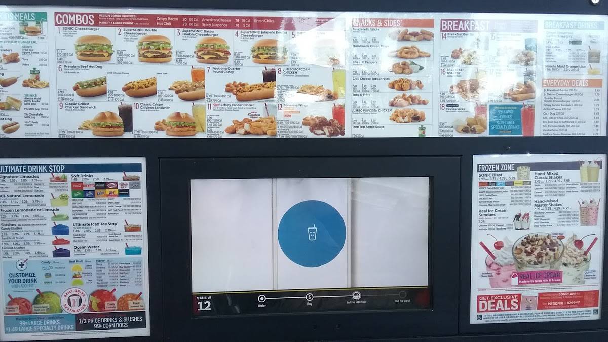 Sonic Drive-In меню