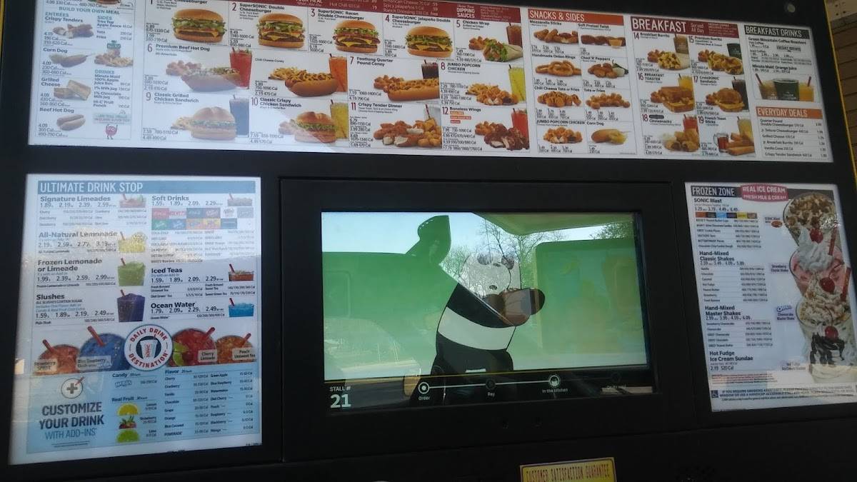 Sonic Drive-In меню