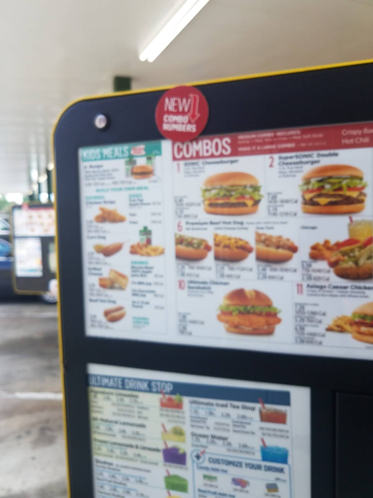 Sonic Drive-In меню