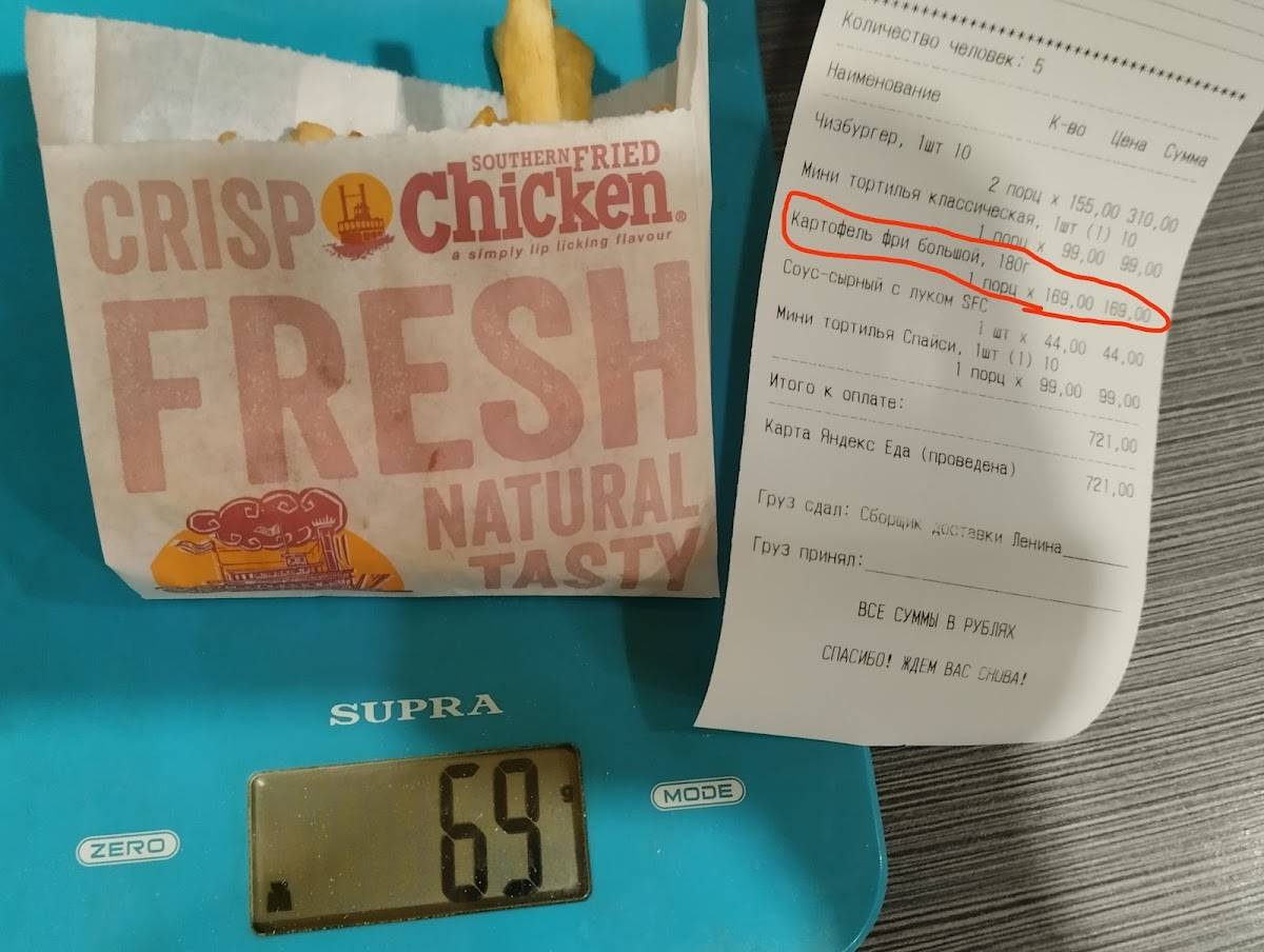 Southern Fried Chicken меню