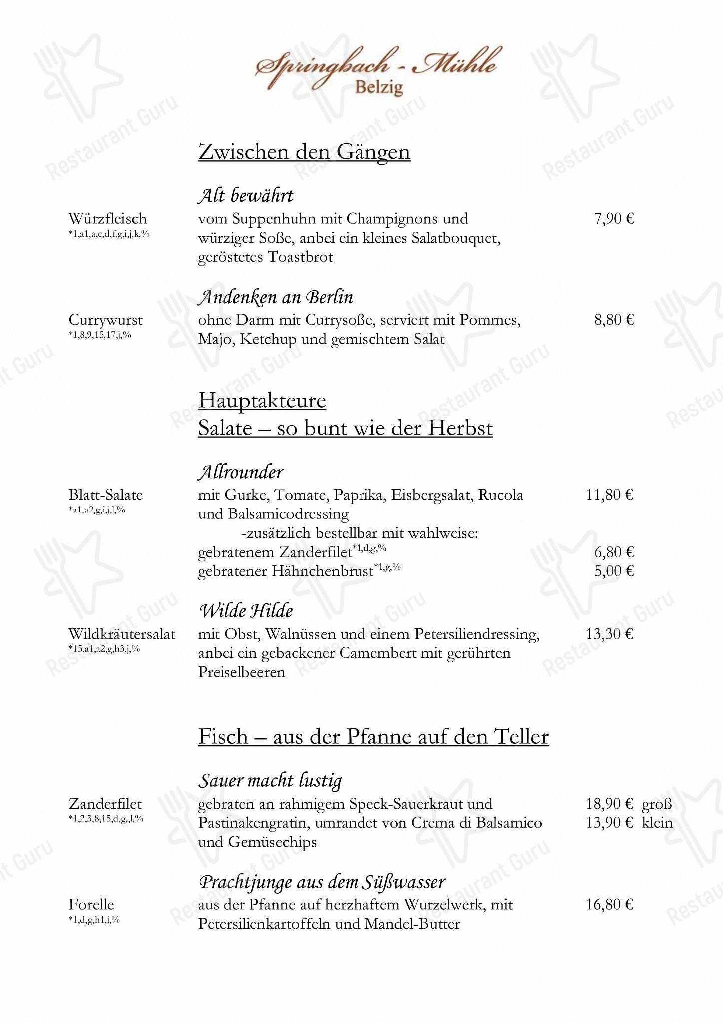Меню стейк хауса Springbach-Mühle Belzig OHG - At Home Catering Menu
