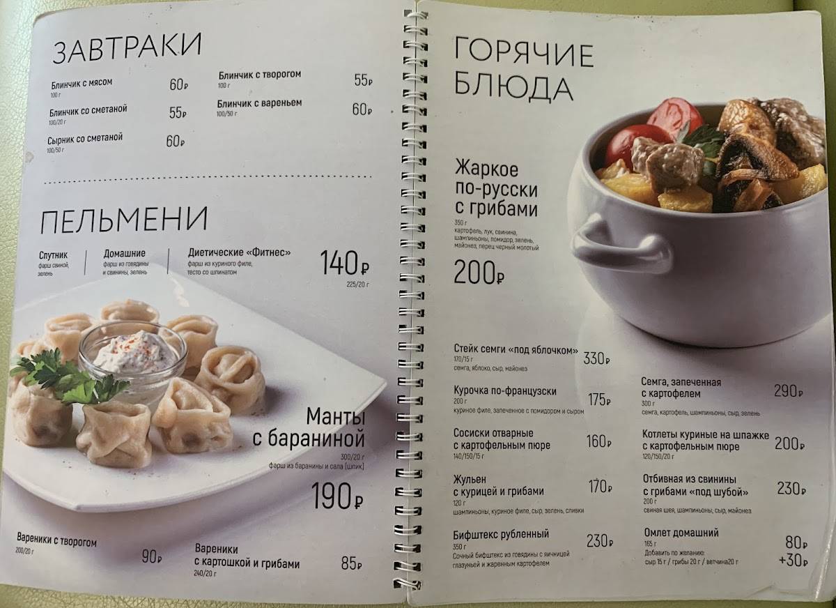 Спутник меню