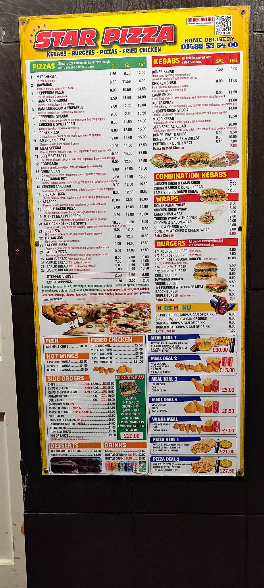 Star Pizza Hunstanton меню