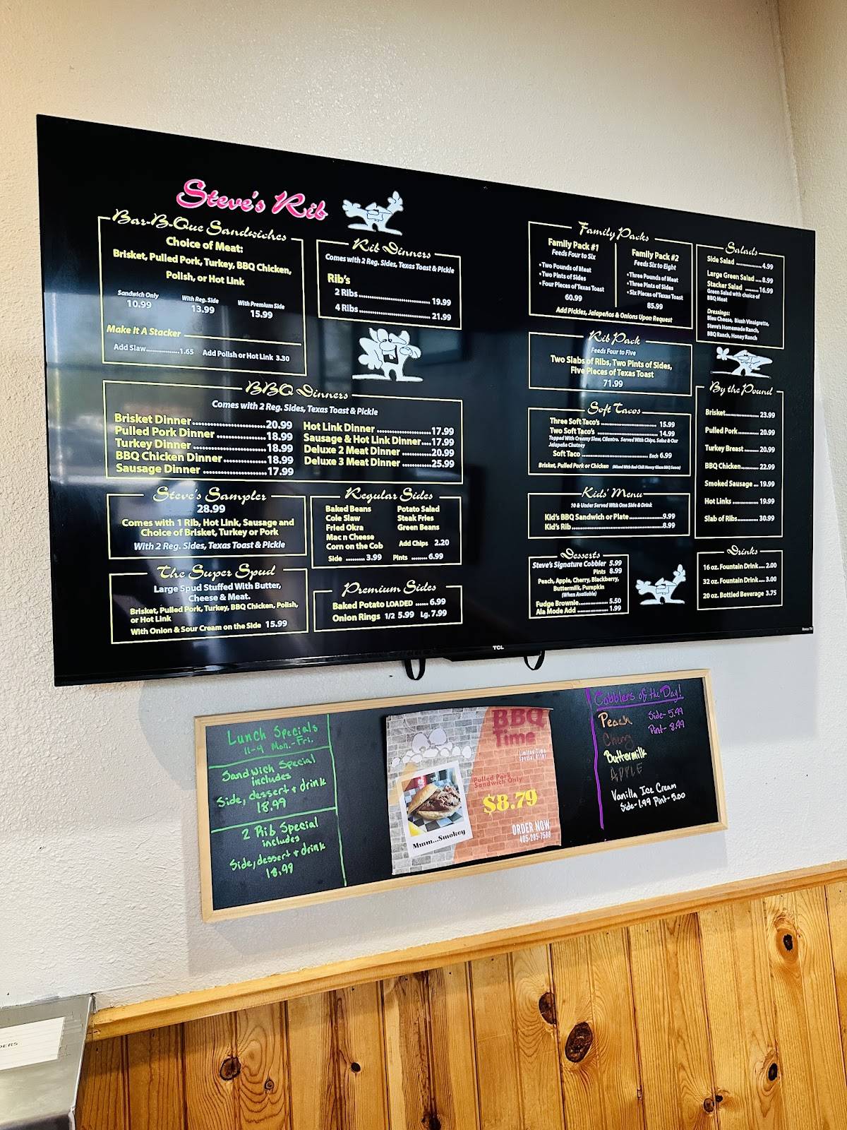 Steve's Rib меню