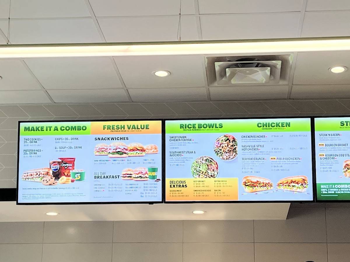 Subway меню