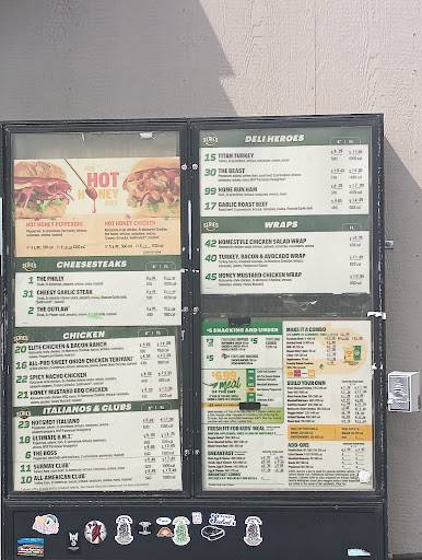 Subway меню