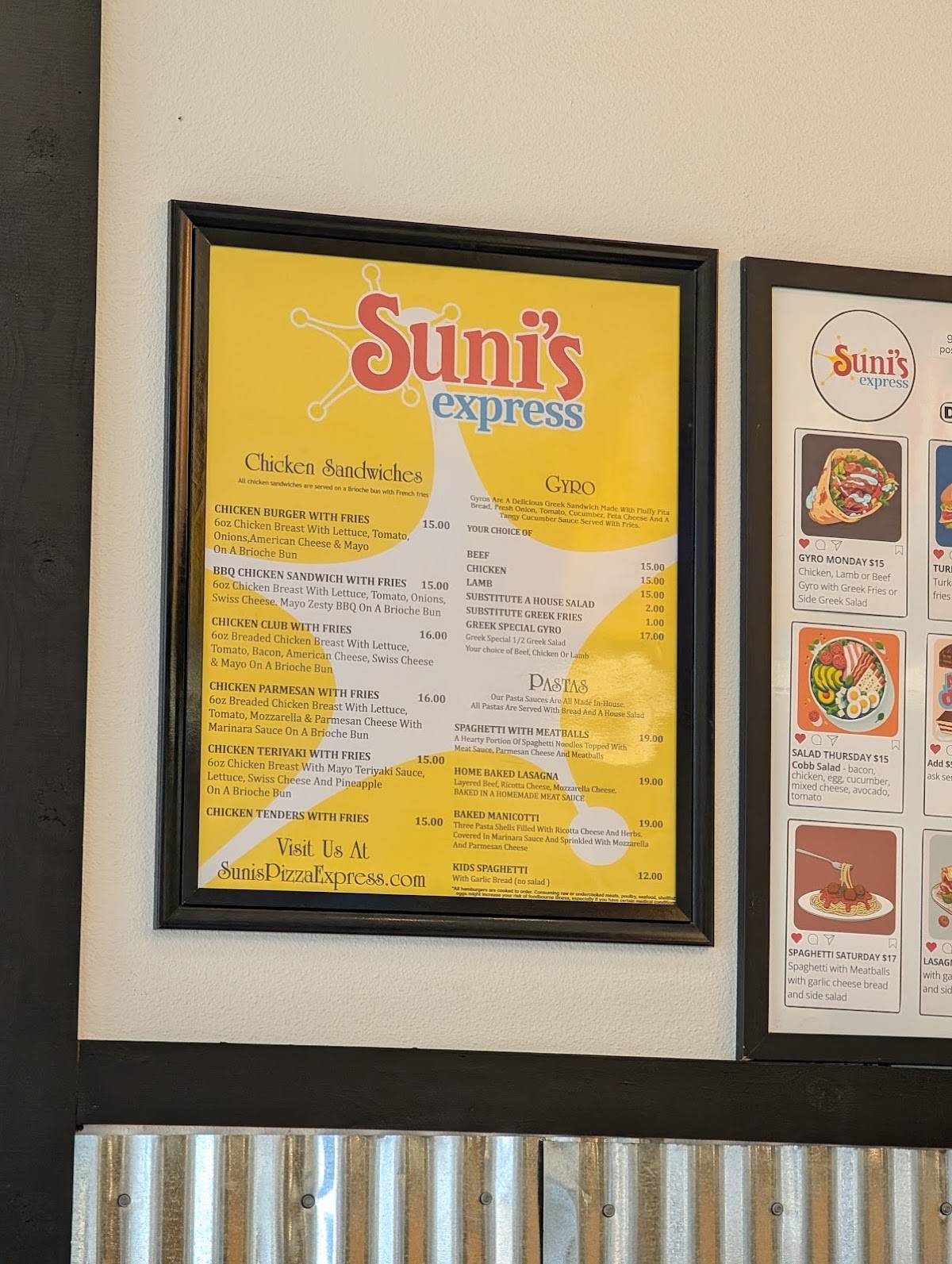 Suni's Express - Washington меню