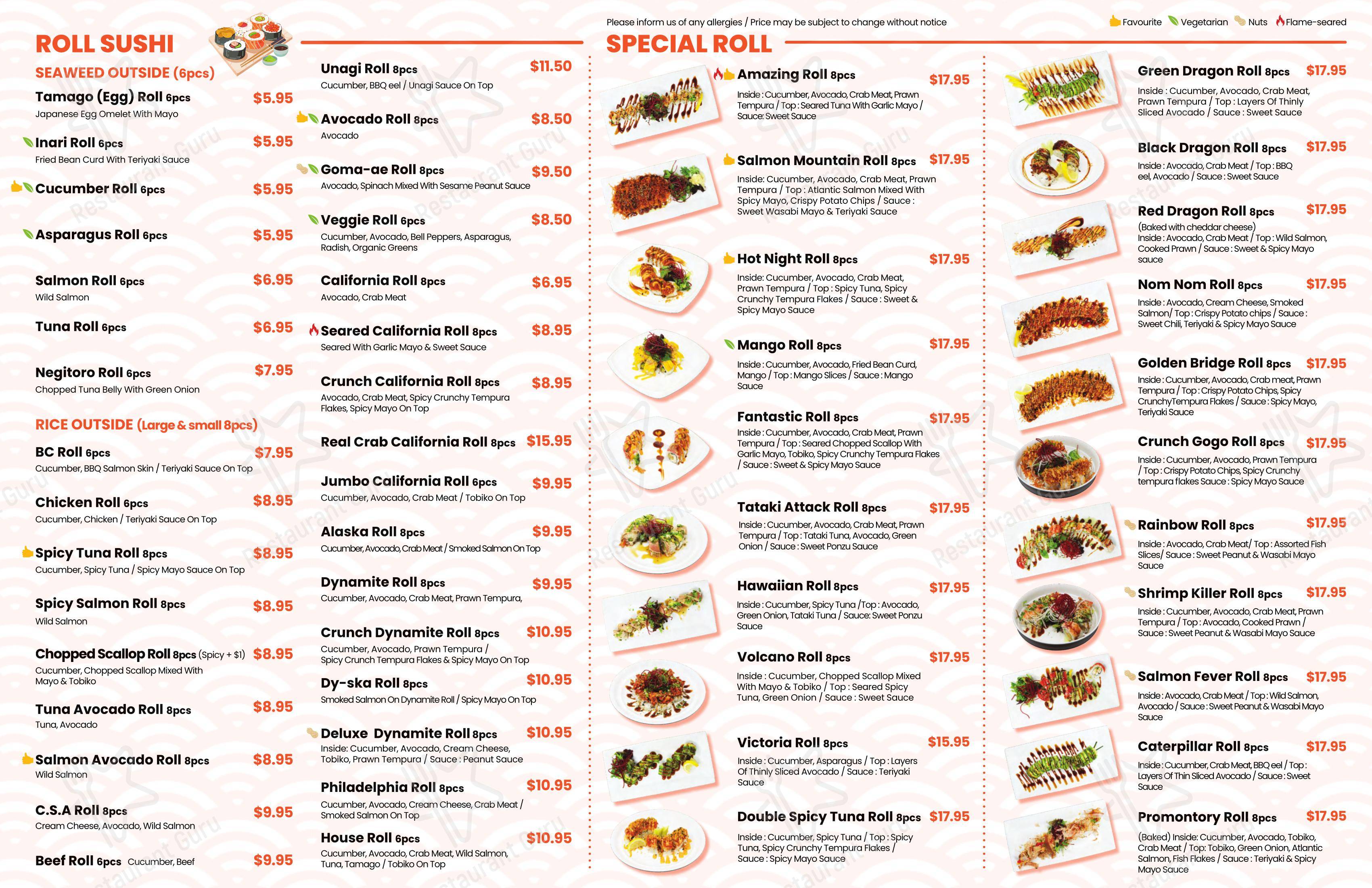 Sushi Rice в Чилливаке - Меню