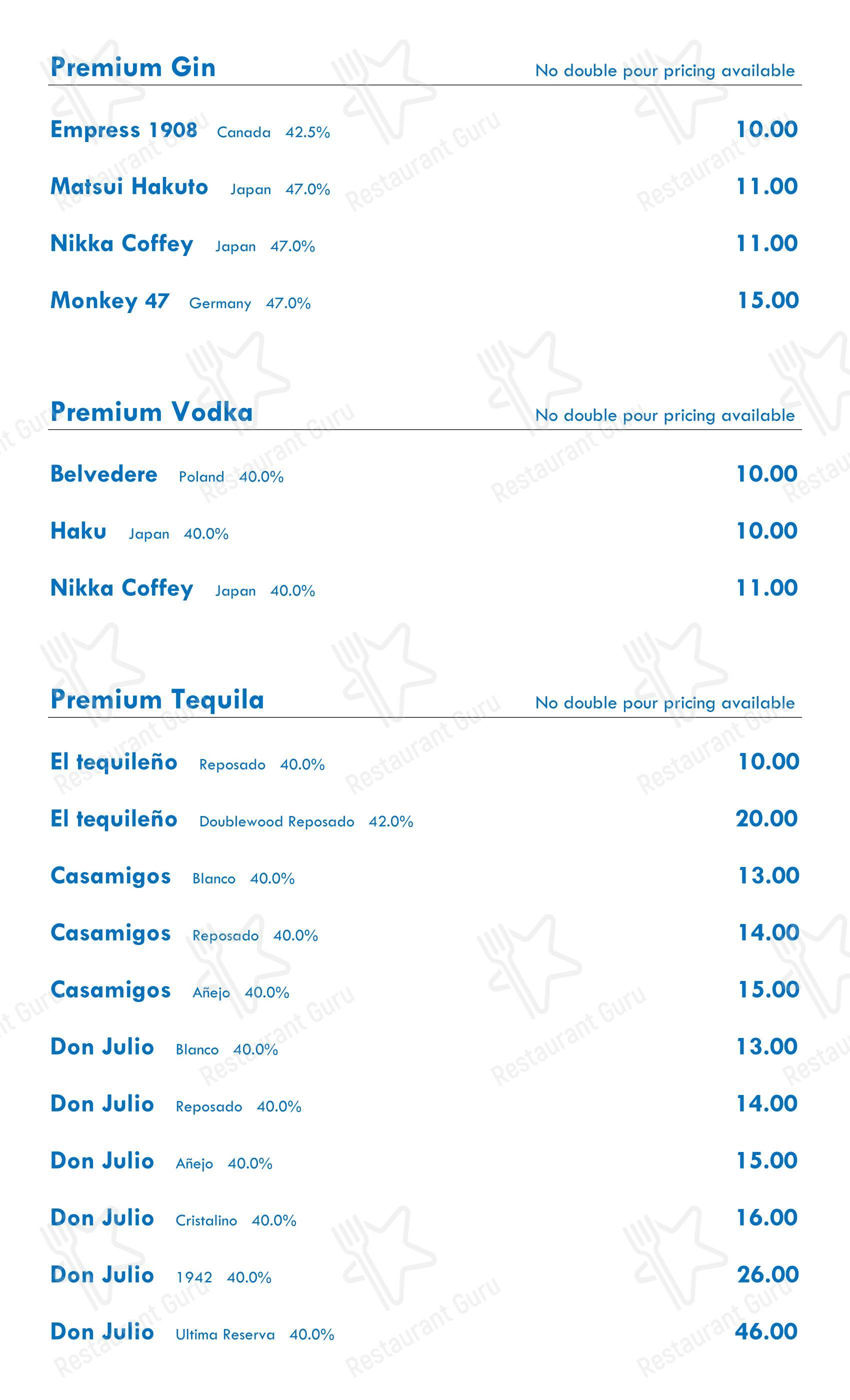 Меню паба и бара Switch - Lunch Menu