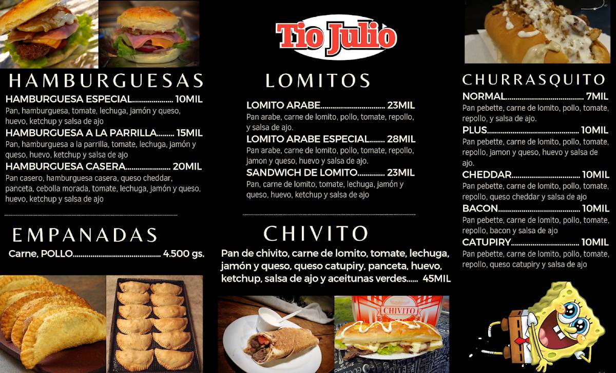 TIO JULIO меню
