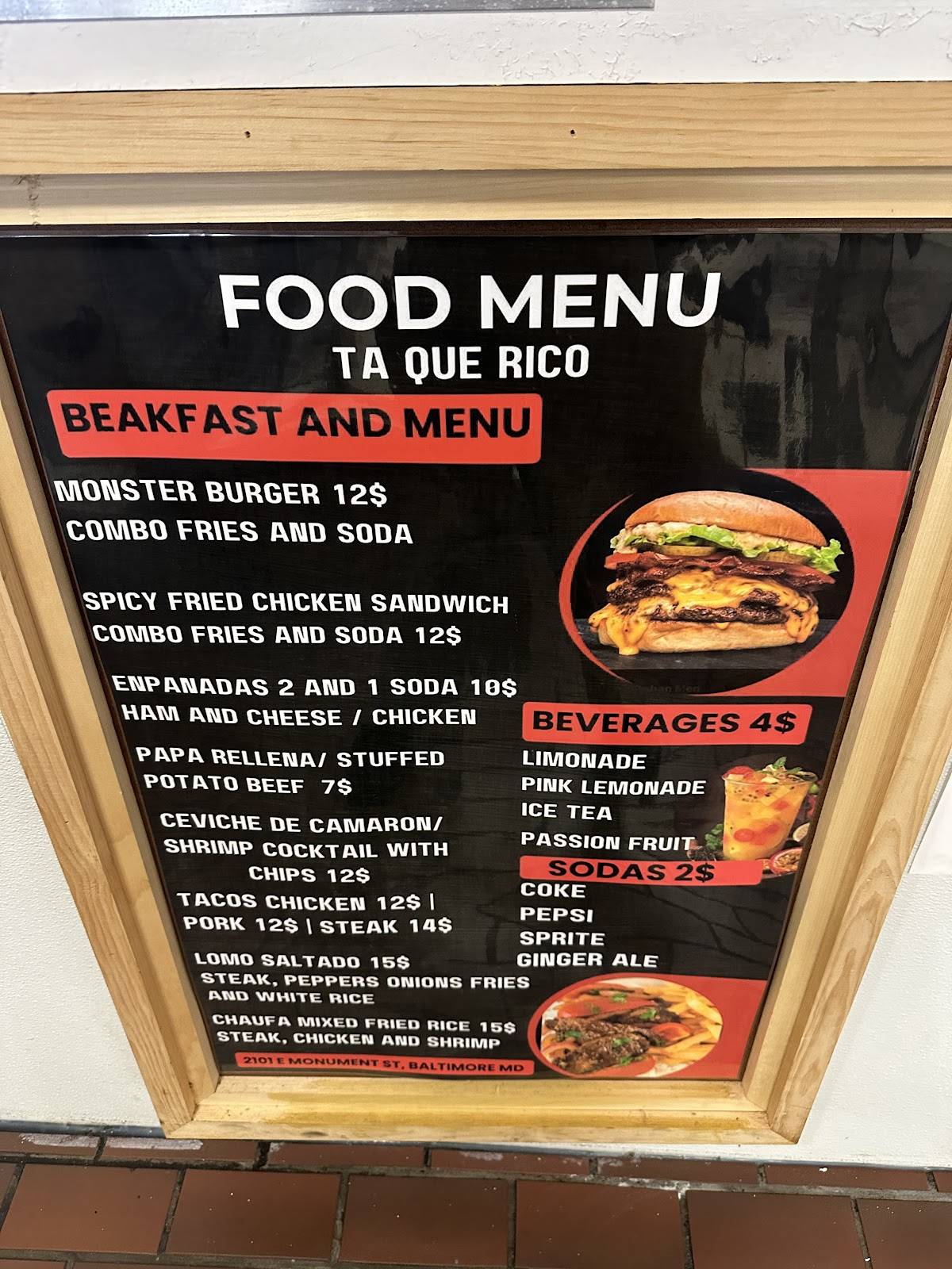 Ta’ Que Rico меню