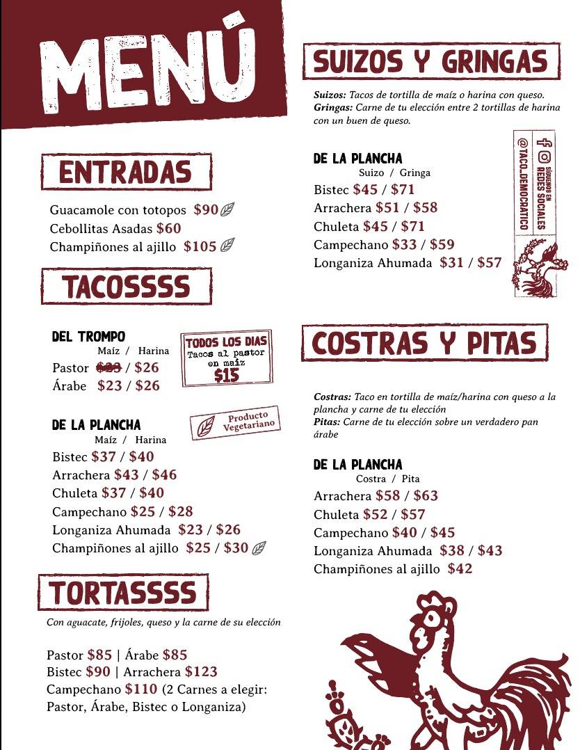 Taco Democratico меню