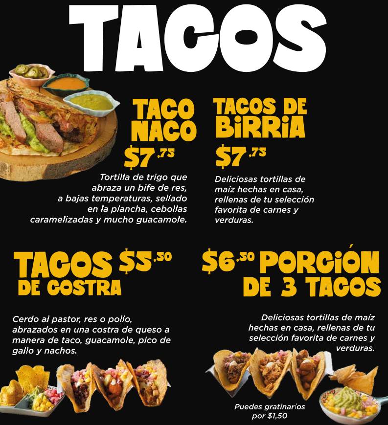 Taco Naco Riobamba меню