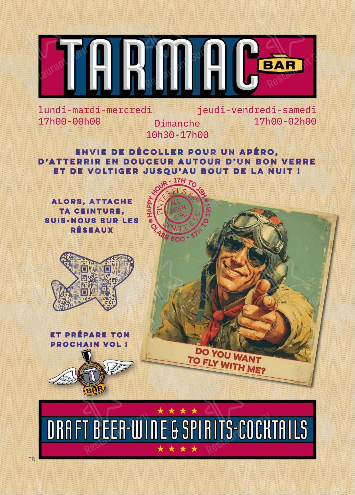 Меню паба и бара Tarmac_bar