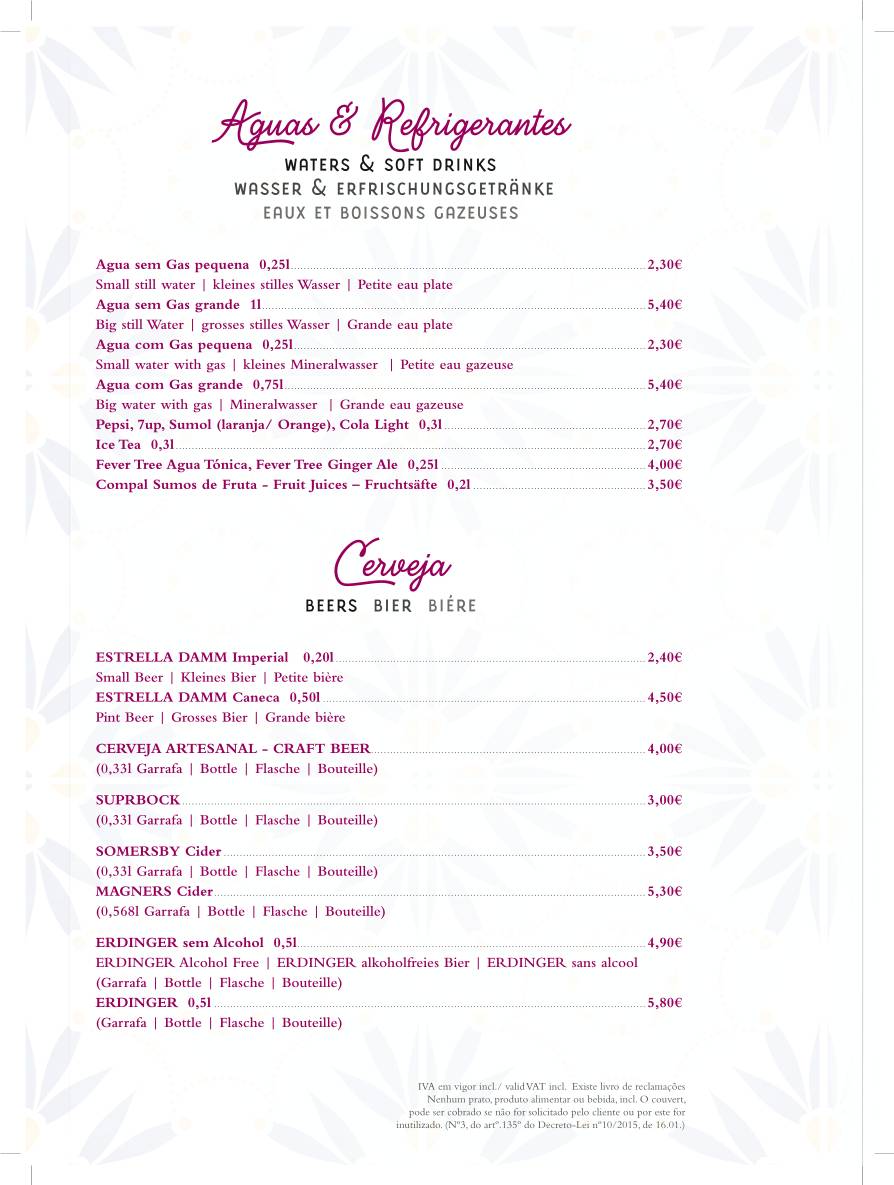 Taste Restaurante Carvoeiro меню