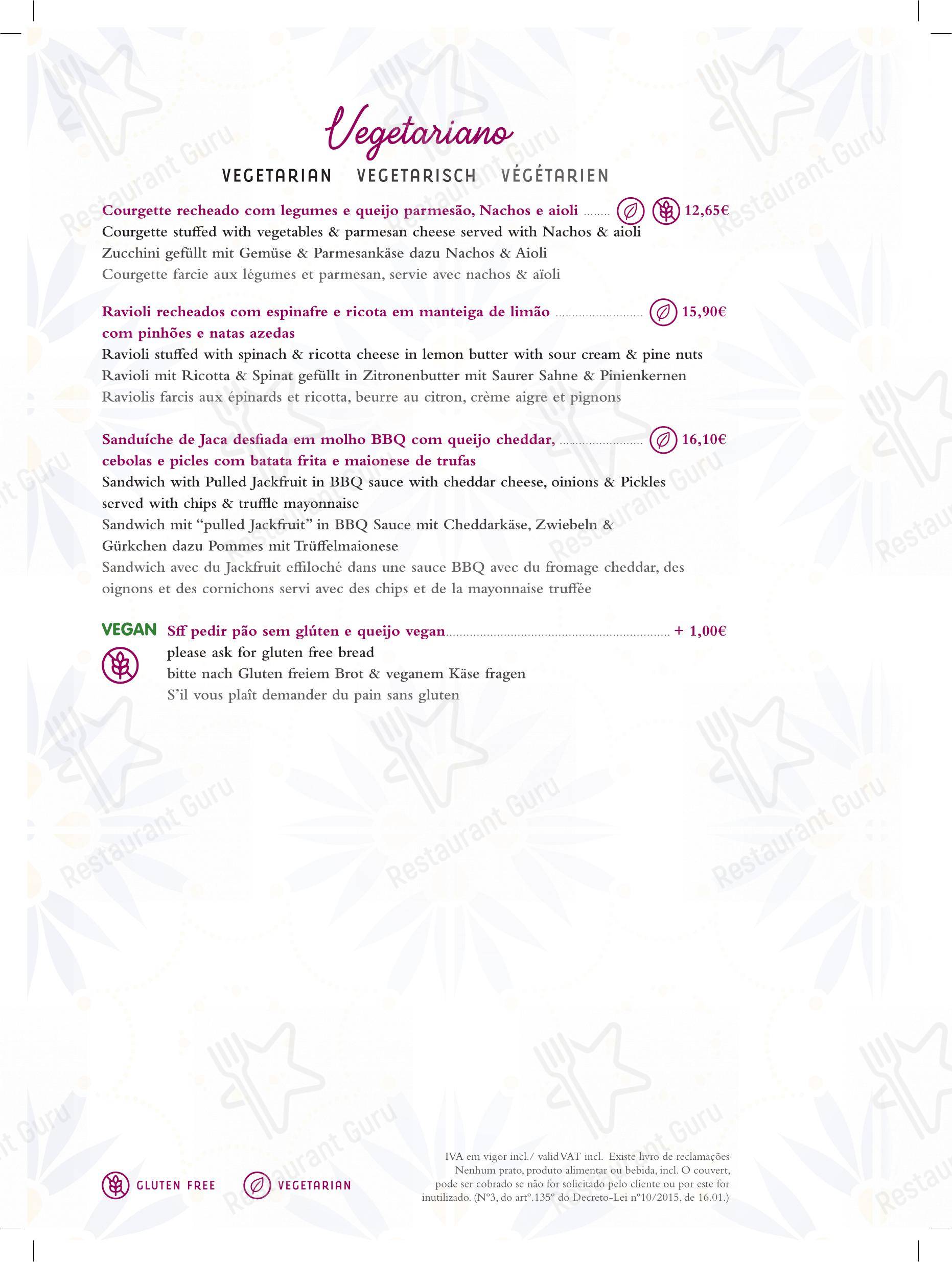 Меню напитков ресторана Taste Restaurante Carvoeiro в Прайа-ду-Карвоейру
